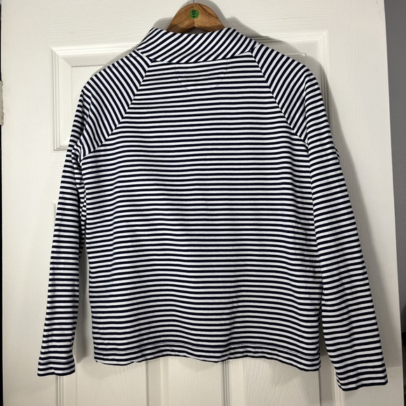 Vineyard Vines Women's Sz M White Navy Blue Striped Sweater Long Sleeve Nautical - Picture 3 of 8